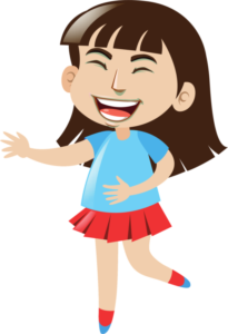 cartoon picture of girl giggling