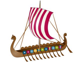 Vikings longboat cartoon image