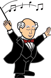 jokes about composers and conductors: music jokes for kids at www.made-you-laugh.com